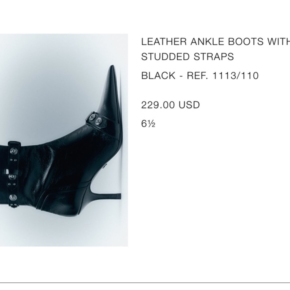 Zara genuine leather leather studded ankle boots. Missing 1 stud. - Picture 7 of 11